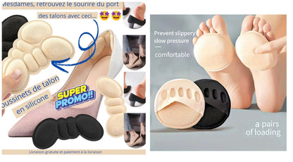 PACK DE 02 PAIRES DE COUSSINET DE TALON ANTI DOULEURS