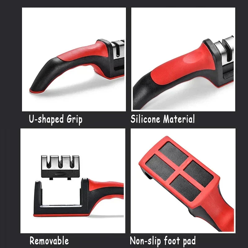 Aiguiseur de couteaux multi fonction en acier inoxydable