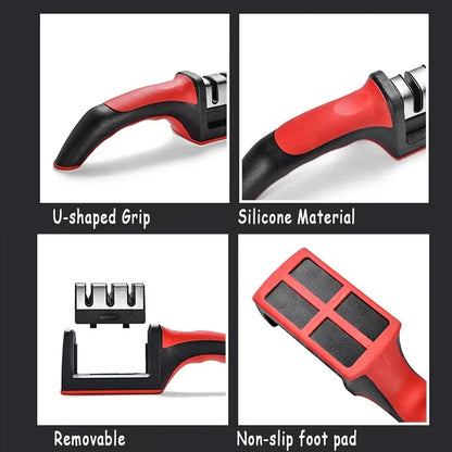 Aiguiseur de couteaux multi fonction en acier inoxydable