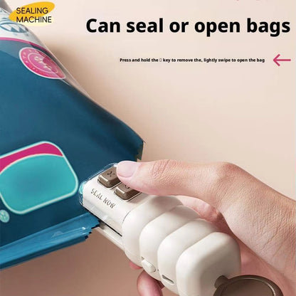 Scelleuse de sacs mini rechargeable, scelleuse thermique 3-en-1 avec ouvre-bouteille et aimant