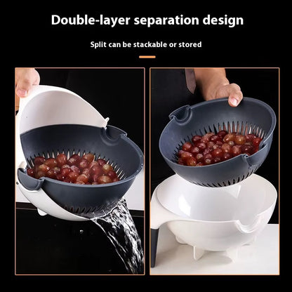 COUPE-LÉGUMES MULTIFONCTION AVEC PANIER ÉGOUTTOIR