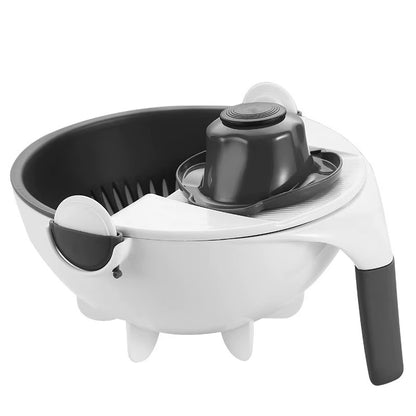 COUPE-LÉGUMES MULTIFONCTION AVEC PANIER ÉGOUTTOIR