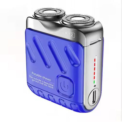 Rasoir Électrique à Double Lame Rotative, Mini Modèle Étanche Rechargeable par USB
