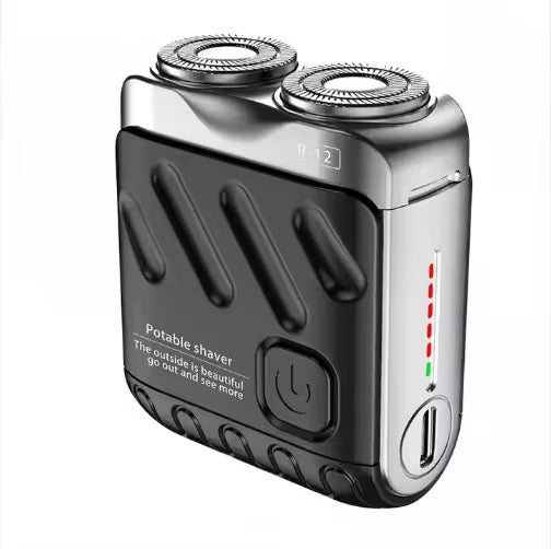 Rasoir Électrique à Double Lame Rotative, Mini Modèle Étanche Rechargeable par USB