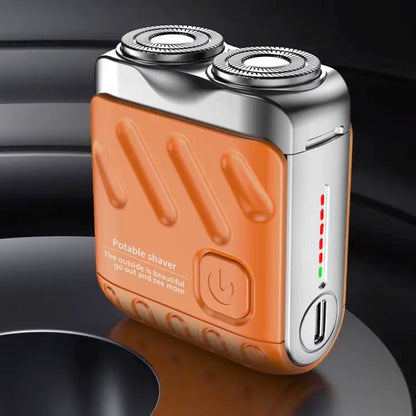 Rasoir Électrique à Double Lame Rotative, Mini Modèle Étanche Rechargeable par USB