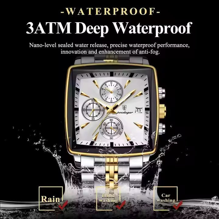 POEDAGAR 866 Nouvelle montre de luxe étanche pour homme Montre à quartz chronographe lumineuse de sport pour hommes Montres pour hommes en acier inoxydable