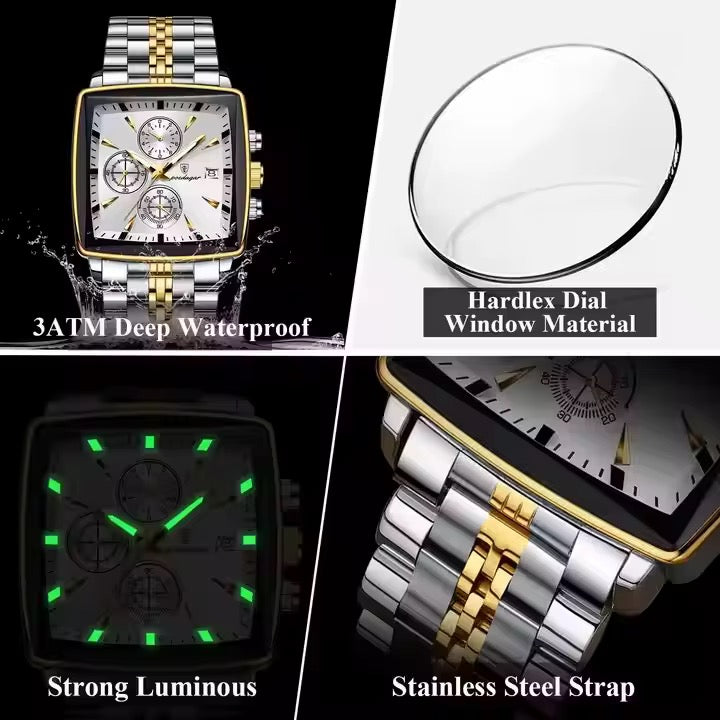 POEDAGAR 866 Nouvelle montre de luxe étanche pour homme Montre à quartz chronographe lumineuse de sport pour hommes Montres pour hommes en acier inoxydable