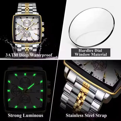 POEDAGAR 866 Nouvelle montre de luxe étanche pour homme Montre à quartz chronographe lumineuse de sport pour hommes Montres pour hommes en acier inoxydable