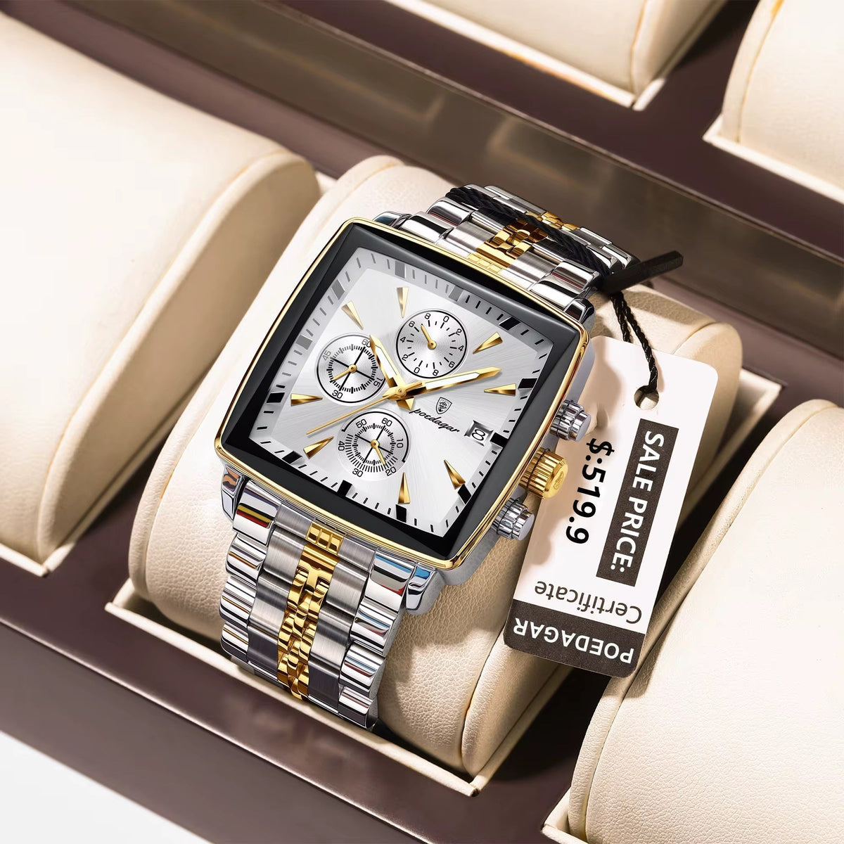POEDAGAR 866 Nouvelle montre de luxe étanche pour homme Montre à quartz chronographe lumineuse de sport pour hommes Montres pour hommes en acier inoxydable