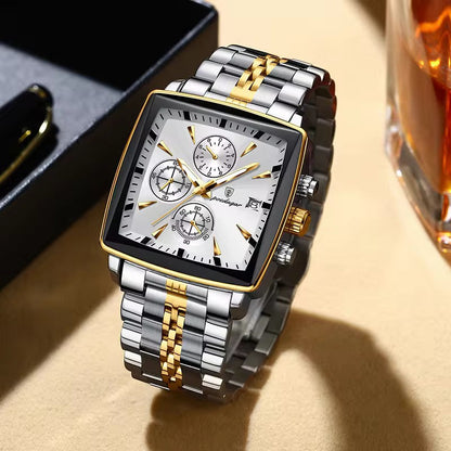 POEDAGAR 866 Nouvelle montre de luxe étanche pour homme Montre à quartz chronographe lumineuse de sport pour hommes Montres pour hommes en acier inoxydable