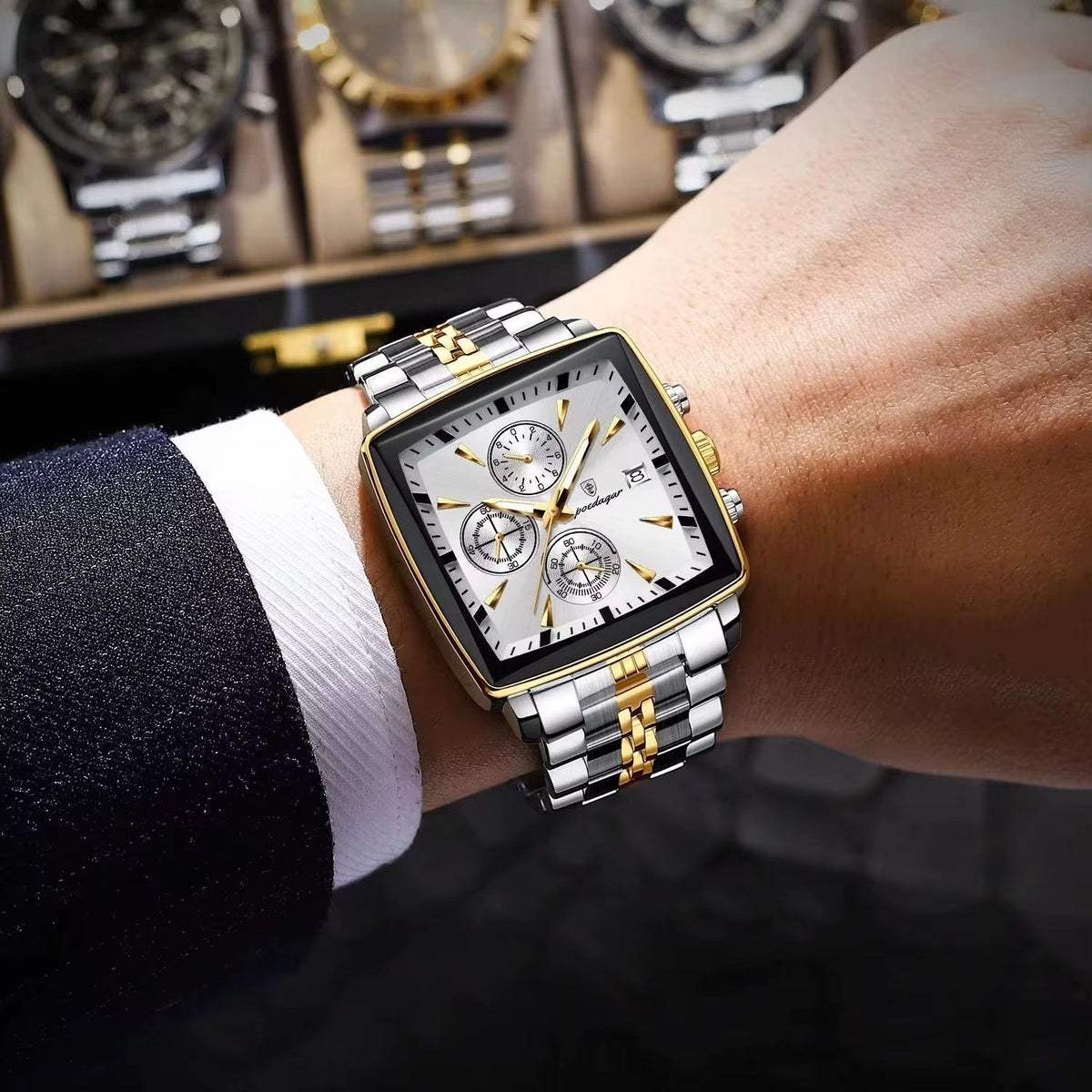 POEDAGAR 866 Nouvelle montre de luxe étanche pour homme Montre à quartz chronographe lumineuse de sport pour hommes Montres pour hommes en acier inoxydable