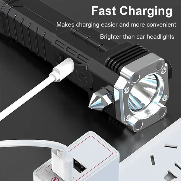 Lampe de poche LED rechargeable super lumineuse portable avec Power bank intégrée