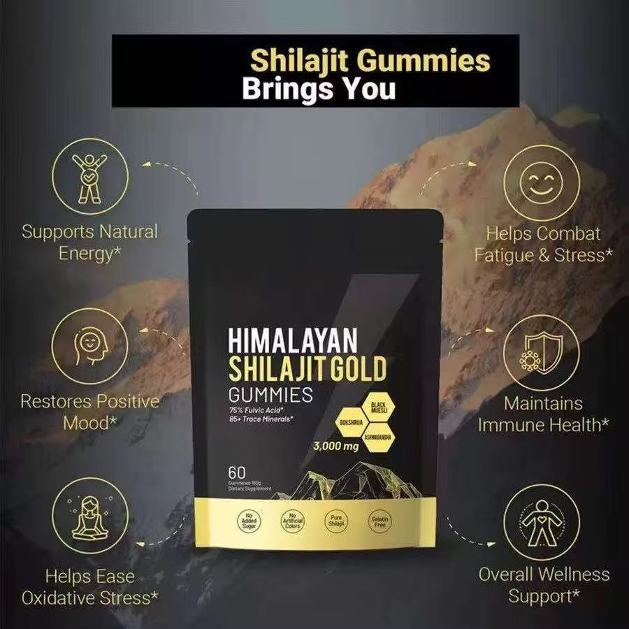 Himalayan Natural Shilajit Gummies – Énergie & Vitalité Naturelle