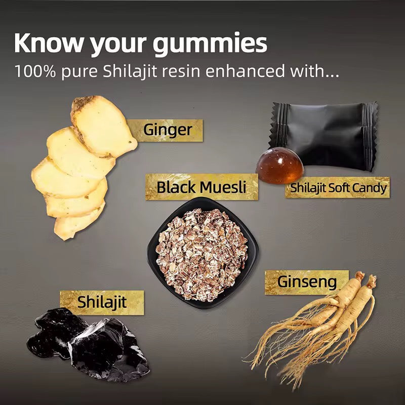 Himalayan Natural Shilajit Gummies – Énergie & Vitalité Naturelle