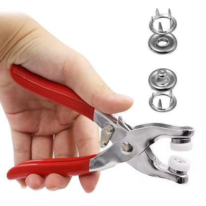 PINCE À ŒILLETS AVEC KIT D’ŒILLETS MÉTALLIQUES Sn