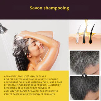 Shampooing d'huile pour éliminer les cheveux et barbes blanche