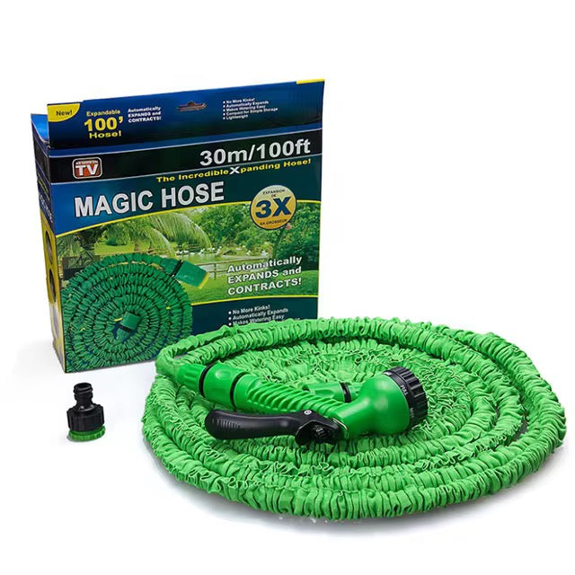 Tuyaux d'arrosage polyvalents de 30 mètres avec buse d'arrosage pour arroser les fleurs, jardin, voiture (30 mètres)