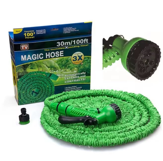Tuyaux d'arrosage polyvalents de 30 mètres avec buse d'arrosage pour arroser les fleurs, jardin, voiture (30 mètres)