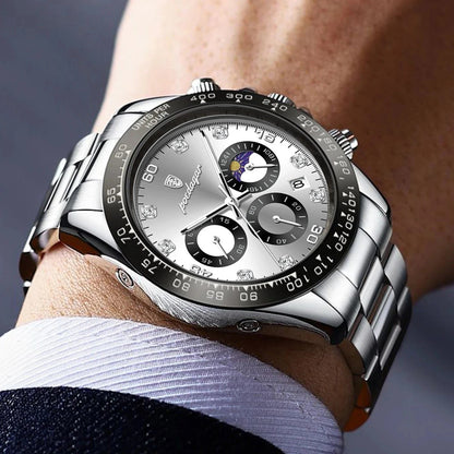 Hot POEDAGAR 629 montre de luxe pour hommes haute lumineuse étanche chronographe montre pour hommes en acier inoxydable hommes montres à Quartz Reloj