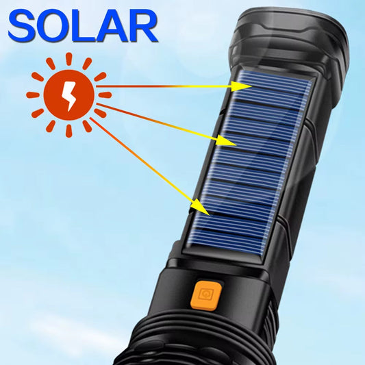 Lampe torche Solaire et rechargeable multifonction