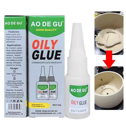 DEUX (2) OILY GLUE – LA SOLUTION DÉFINITIVE POUR COLLER ET RÉPARER TOUT EN QUELQUES SECONDES