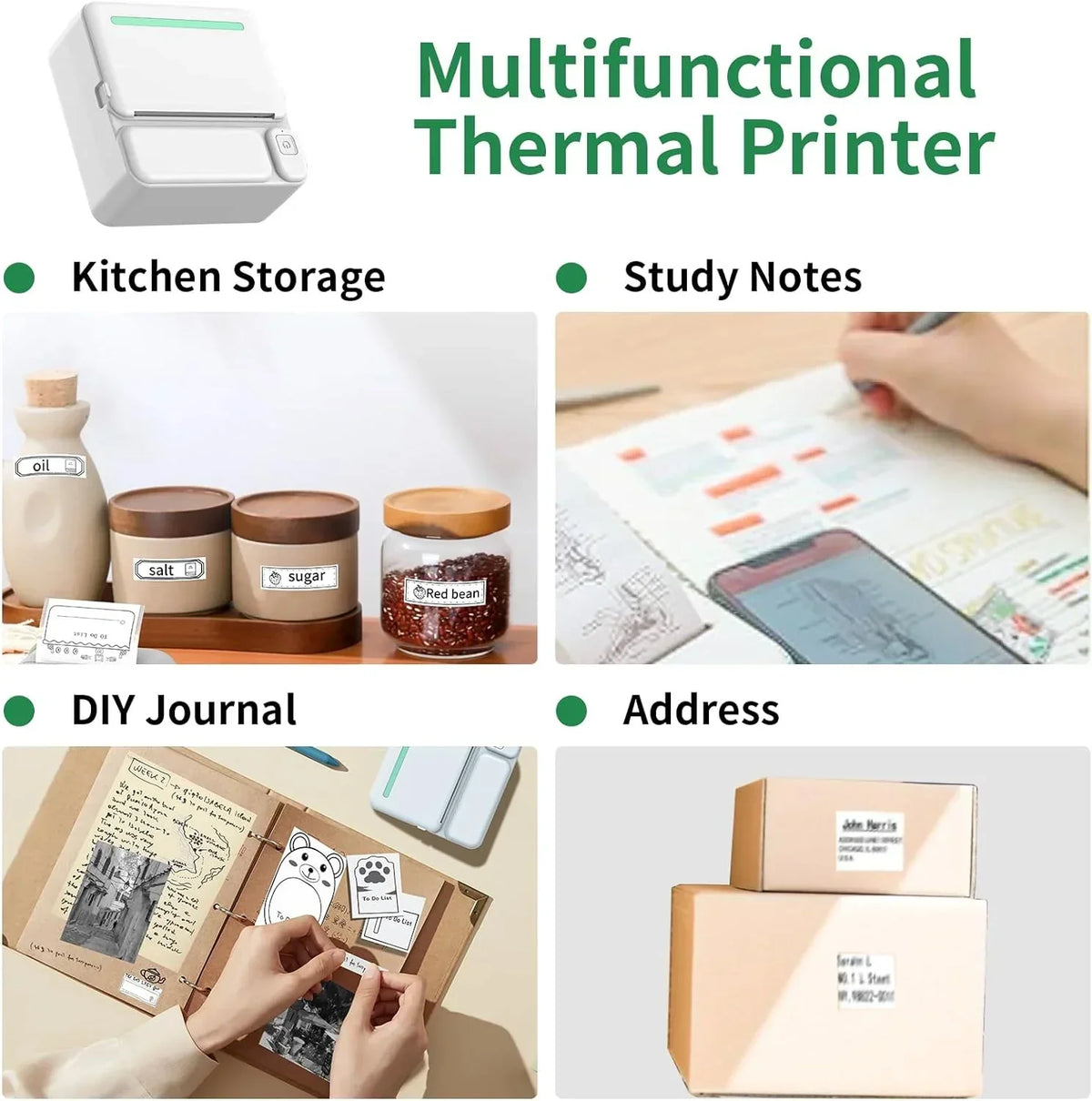Mini-Imprimante Portable Thermique, Sans Encre