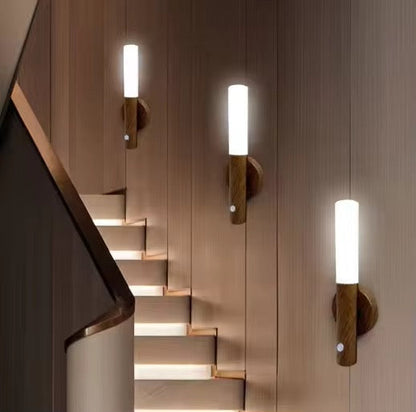 Veilleuse à Détecteur de Mouvement Magnétique Sans Fil LED Intelligente Rechargeable Murale Portable pour Escaliers Intérieurs Chambres et Couloirs