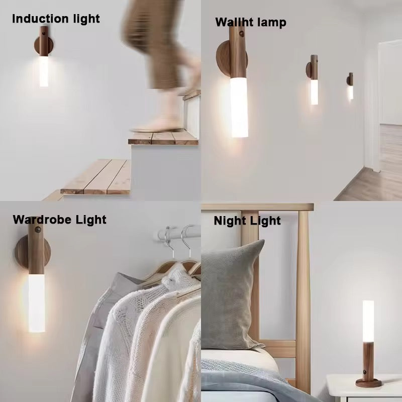Veilleuse à Détecteur de Mouvement Magnétique Sans Fil LED Intelligente Rechargeable Murale Portable pour Escaliers Intérieurs Chambres et Couloirs