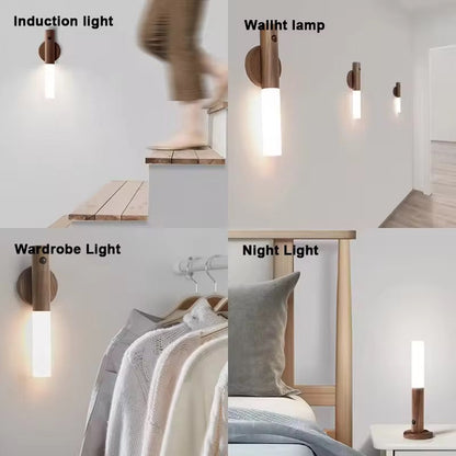 Veilleuse à Détecteur de Mouvement Magnétique Sans Fil LED Intelligente Rechargeable Murale Portable pour Escaliers Intérieurs Chambres et Couloirs