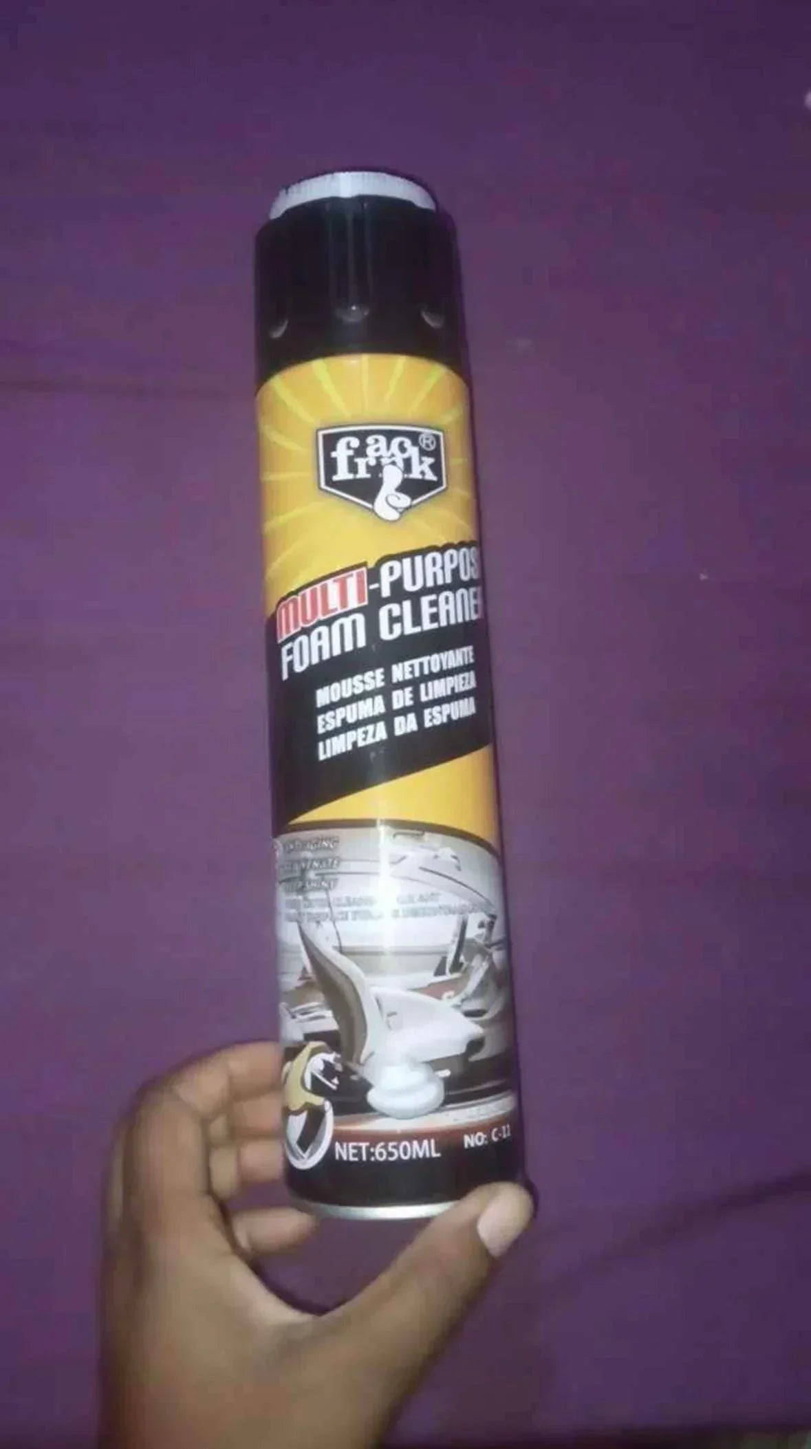 Mousse nettoyante à usages multiples, Spray de nettoyage pour intérieur de voiture et de maisont binin