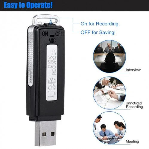 Clé USB Enregistreur Intelligent : Pour Réunions, Cours et Surveillance Discrète Cm