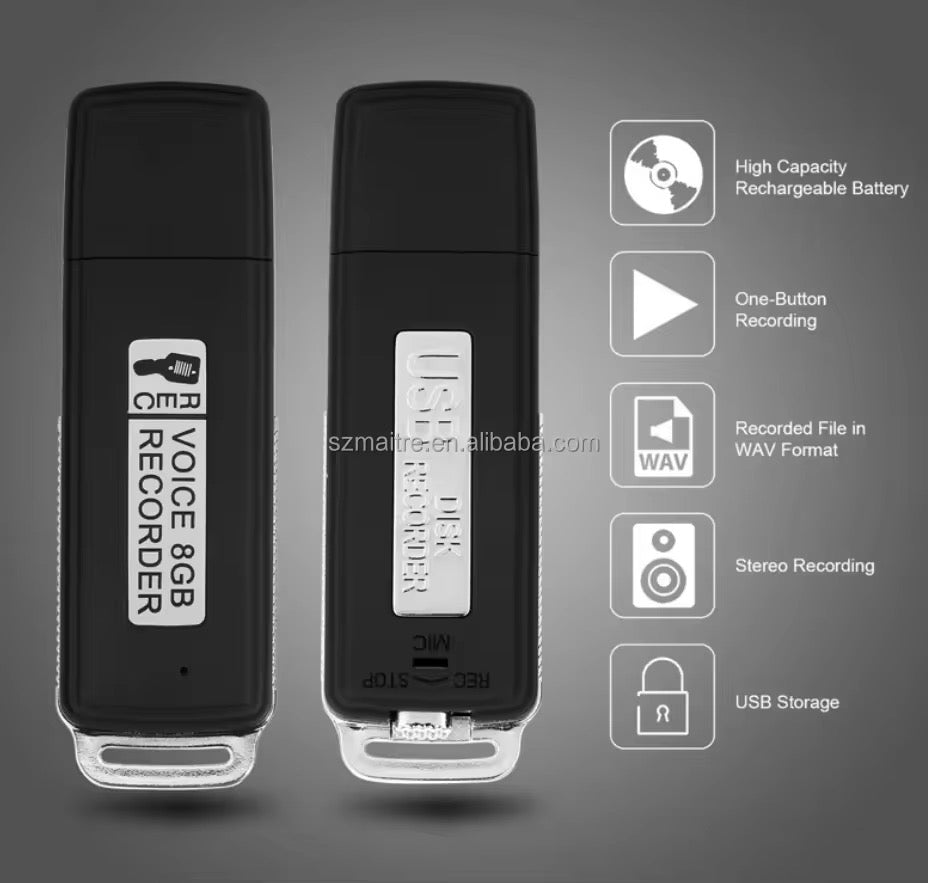 Clé USB Enregistreur Intelligent : Pour Réunions, Cours et Surveillance Discrète Cm